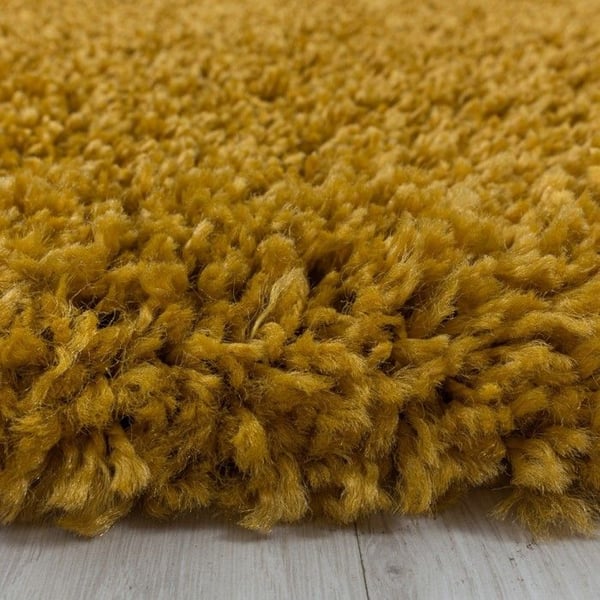 Shaggy design mat med mjuk päls i en ton av guld (160x230 cm)