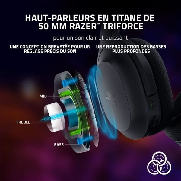 Razer BARRACUDA PC-headset Trådlöst spelheadset för flera plattformar för PC och mobila enheter