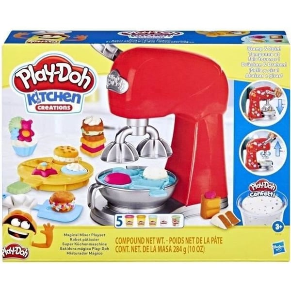 Play-Doh Bakverksrobot, modelleringsdegsleksak med låtsaskökstillbehör, köksskapelser, från 3 år och uppåt