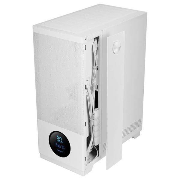 PC-chassi ATX - TACENS - SAGITTA20 - LED-skärm - 3 fläktar 120 mm - Härdat glas Vit