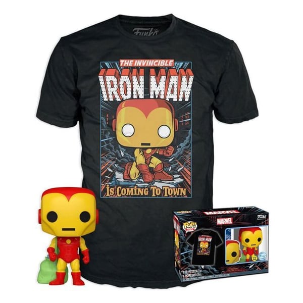Pop&tee - Marvel - Holiday Iron Man (gw) storlek M