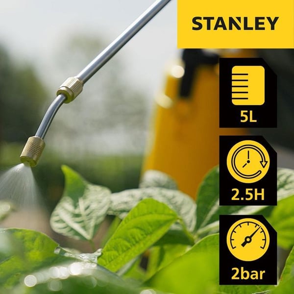 Stanley Elektrisk spruta 5 L, uppladdningsbart litiumbatteri, teleskopisk lans, justerbar munstycke, batteritid 2,5 h