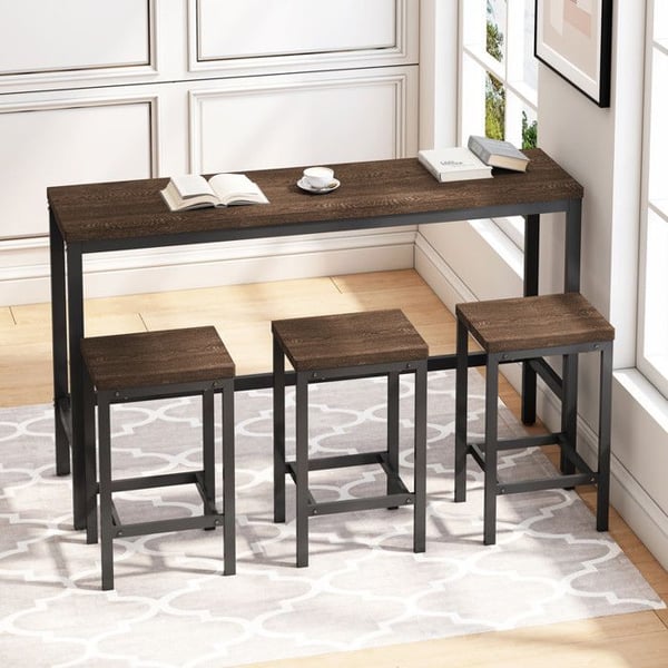 Spisebord - MUVOE - 148 cm - 3 taburetter - Brun - Moderne design