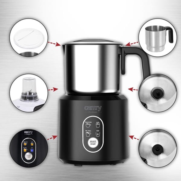 Automatisk Mælkeskummer 350 ml Elektrisk Pisker, Varm/Kold Skum Camry CR4498 1000W
