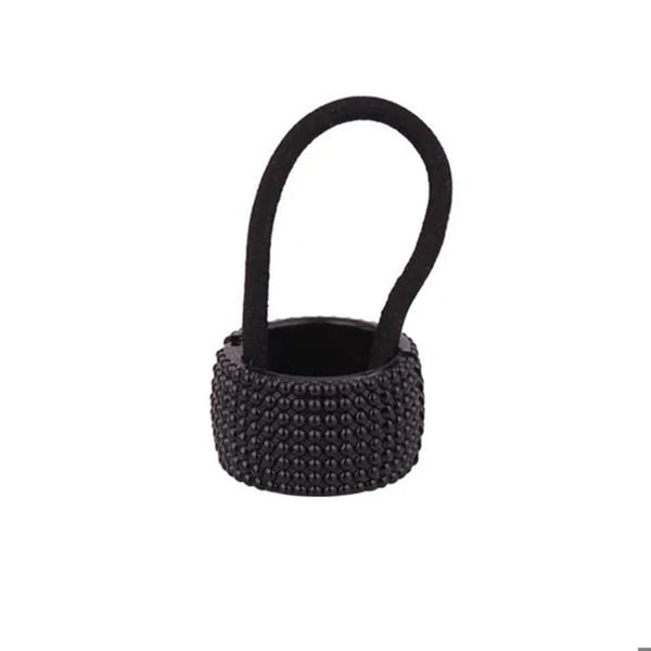 Hårsnodd - AVIZAR - Svart - Mjuk Loop - Pärlad - Accessoar för Kvinna