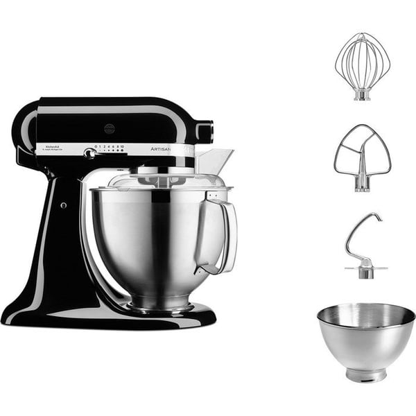 Köksmaskin - KITCHENAID - Artisan 5KSM185PSEOB - 300 W - 10 hastigheter - Skål 4,8 L