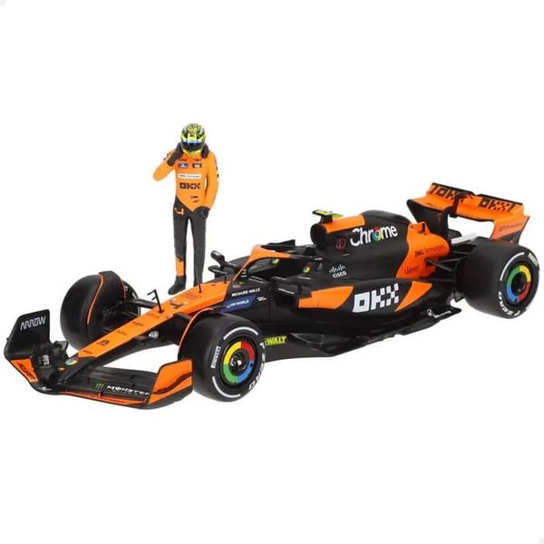 Minibil - BURAGO - McLaren Norris MCL38 F1 - Orange - Realistiska detaljer - Material av hög kvalitet