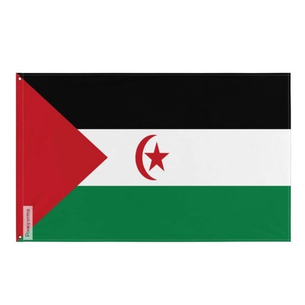 Sahrawi demokratisk arabisk flagga – 160 x 240 cm – Polyester – Metallöglor – Hållbar
