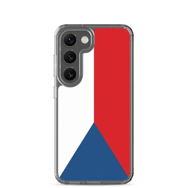 Mobilskal – Tjeckiens flagga – Kompatibel med Samsung Galaxy S23 Plus – Mjuk fodral – Slitstark och stötsäker – Pixelforma