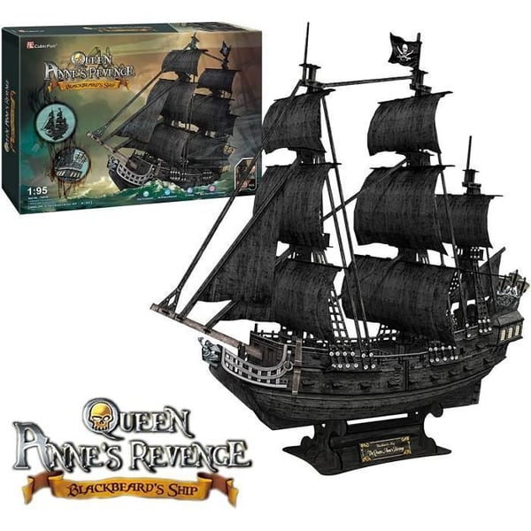 Båtmodell att bygga - Black Pearl-modell | Vuxen och barnmodell | 3D-pussel Vuxen | Barnmodell | Bate modell