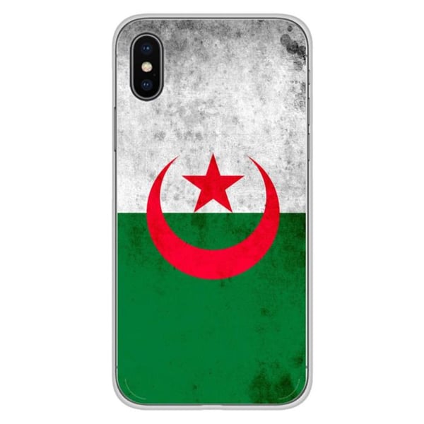 1001Coques - Silikonfodral kompatibelt med Apple iPhone XS Max - Mönster Algeriets flagga - Originaldesign tryckt i Frankrike
