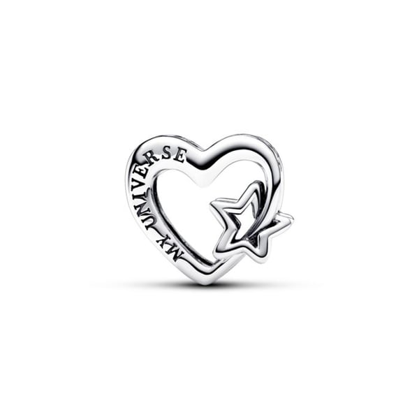 Charm - PANDORA - 792829C00 - Silver - Unisex - Stansad Familj Hjärtan och Stjärnor