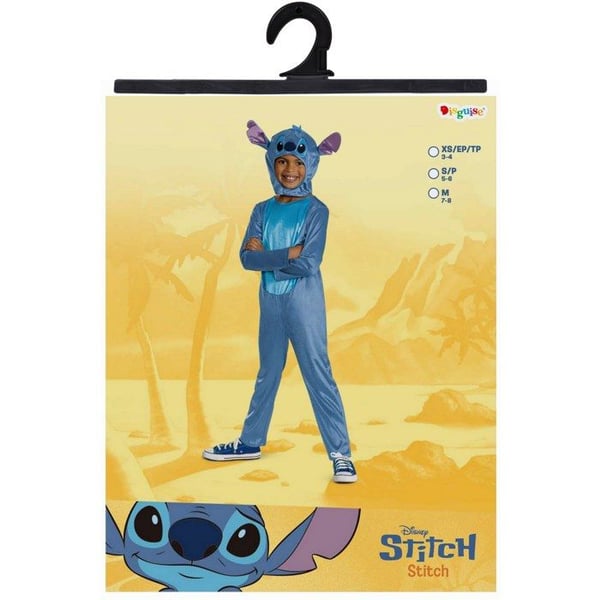 Stitch Classic Kostume - 7/8 år (122 til 128 cm)