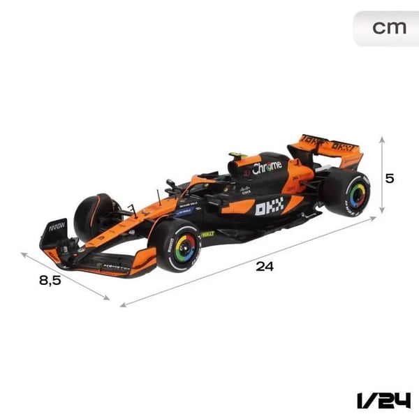 Minibil - BURAGO - McLaren Norris MCL38 F1 - Orange - Realistiska detaljer - Material av hög kvalitet