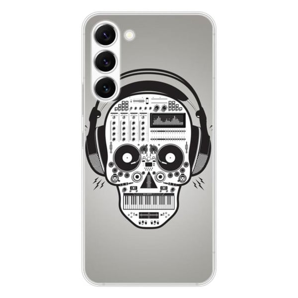 Tryckt silikonfodral som är kompatibelt med Samsung Galaxy S23 Skull Music
