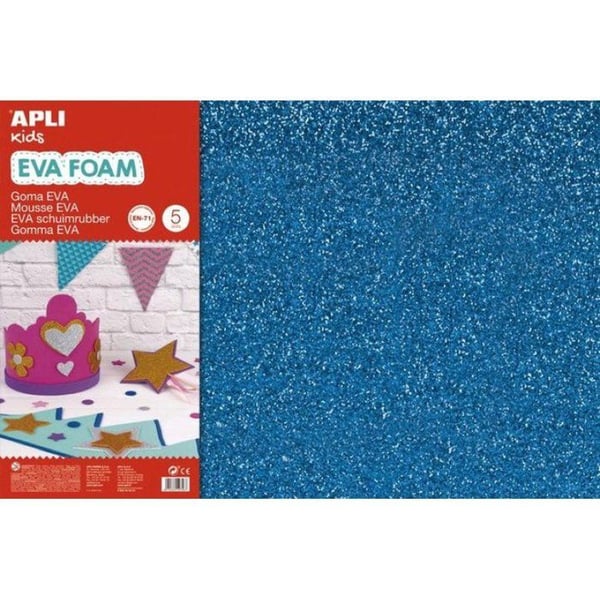 Apli Agipa - Mousse EVA termoformbar 40x60 cm Blå glittrig