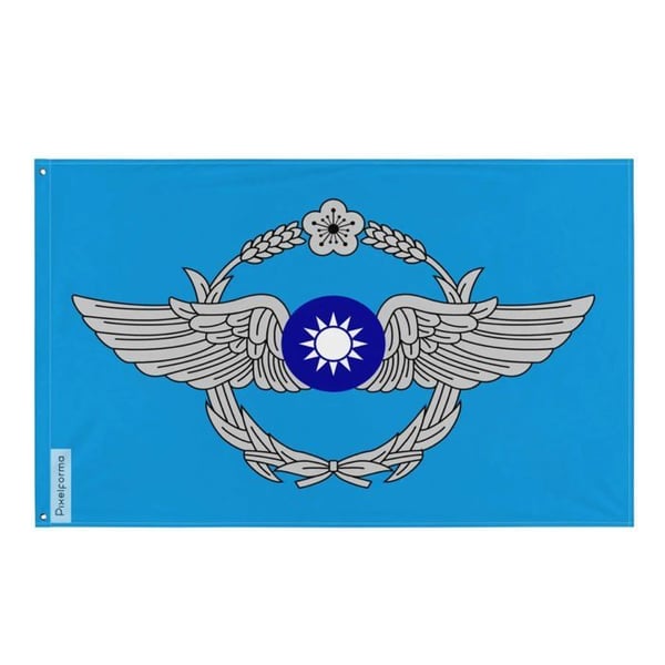 Republikens Kina flygvapnets flagga – 60 x 90 cm – Polyester – Metallöglor – Hållbar