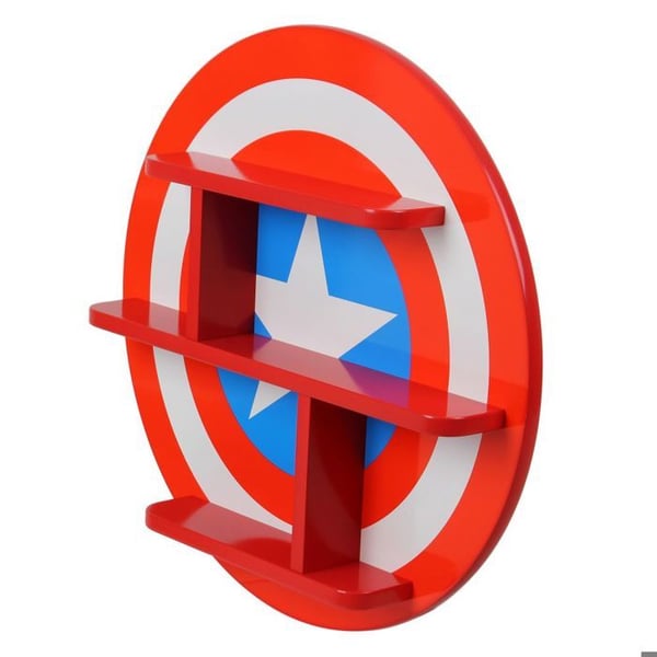 Bokhylla i trä i form av Captain America Avengers
