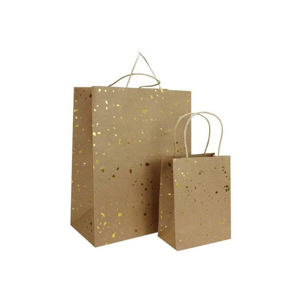 MégaCréa DIY - Presentpåse i kraftpapper och guld 2 delar
