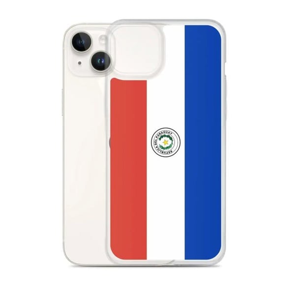 Mobilskal – Paraguyanska flaggan – Kompatibel med iPhone 14 Pro – Mjuk skydd – Slitstark och stötresistent – Silikon – Pixelforma