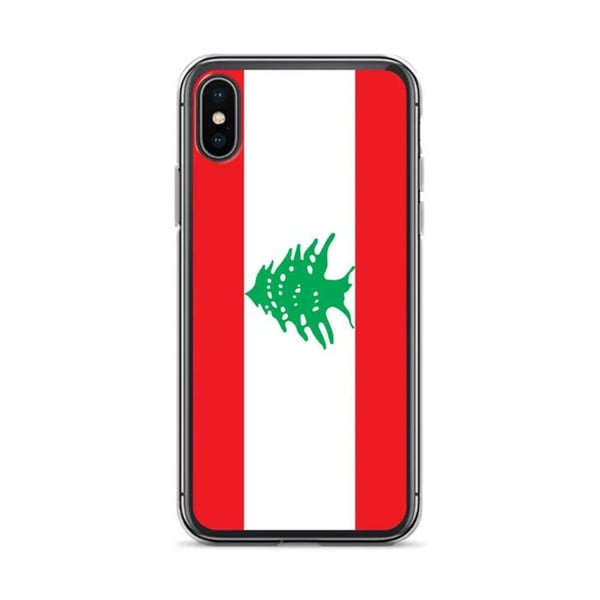 Telefonfodral – Libanons flagga – Kompatibel med iPhone XS Max – Mjukt fodral – Slitstarkt och stötsäkert – Silikon – Pixelforma