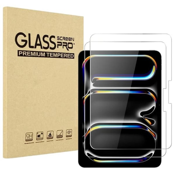 Skärmskydd för iPad Pro 2024 13 tum [Pack 2] Härdat Glas Motståndskraftigt Phonillico