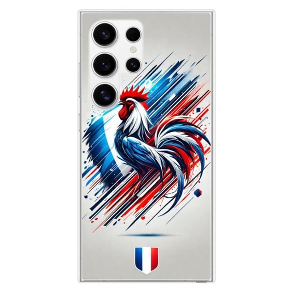Siliconförstärkt tryckt skal kompatibelt med Samsung Galaxy S24 Ultra Coq Français