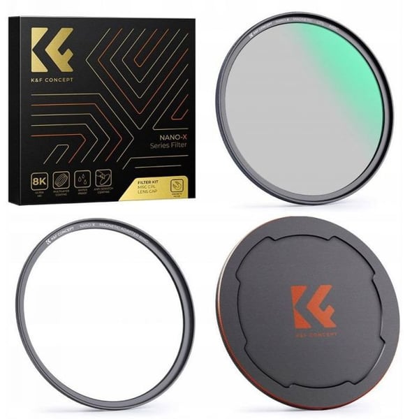 Skydd av fotofilter - optik K-f 3-i-1 set med polariserande filter, magnetisk lock 55 mm / Sku.1702