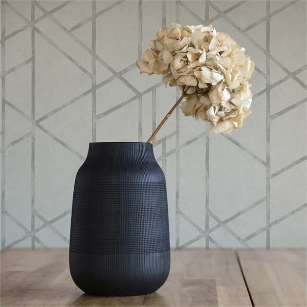 Grafiskt Tapet Roberto M1-No.290 Silver Vit Geometrisk Tapet