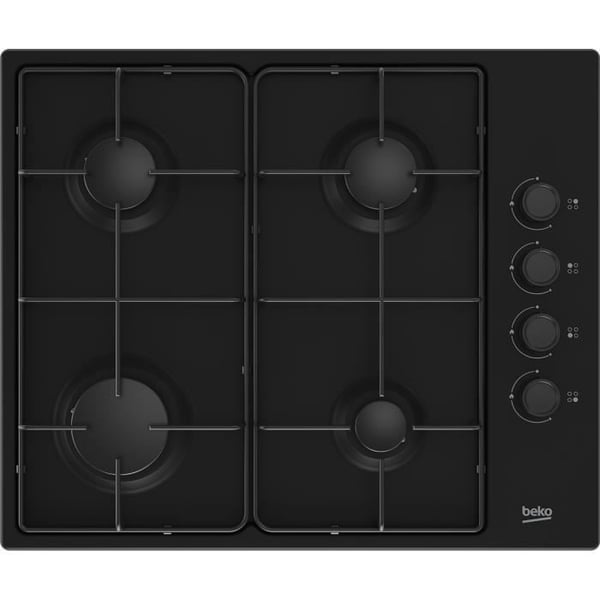Gaskokplatta - BEKO - HIBG64120SB - Svart - 4 zoner - 60 cm