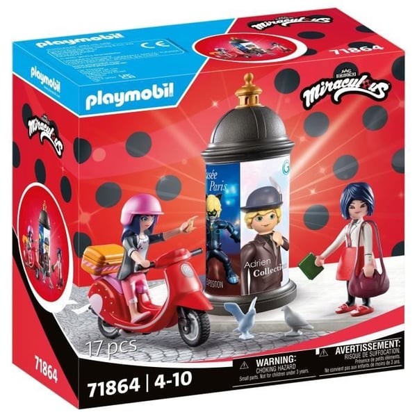PLAYMOBIL 71864 Marinette på scooter & Kagami, Miraculous, 17 delar, från 5 år
