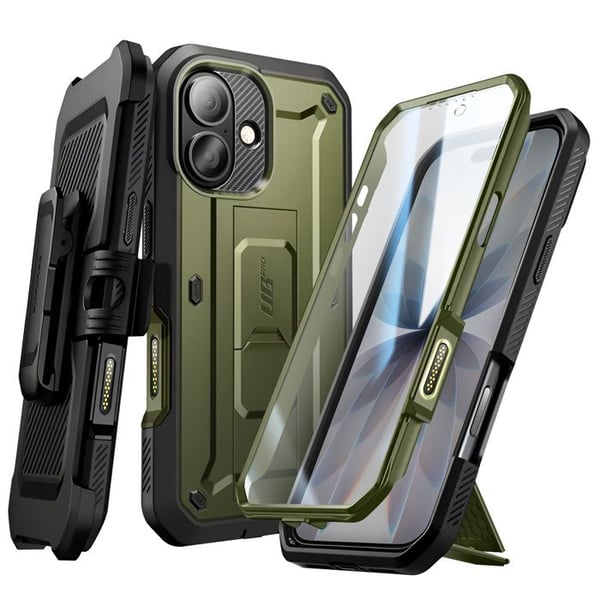 Heltäckande Skal - SUPCASE - iPhone 17 Serie - Kaki - Heltäckande Skydd - Inbyggd Ställning