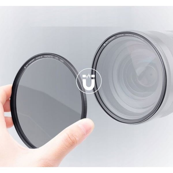 Skydd av fotofilter - optik K-f 3-i-1 set med polariserande filter, magnetisk lock 55 mm / Sku.1702