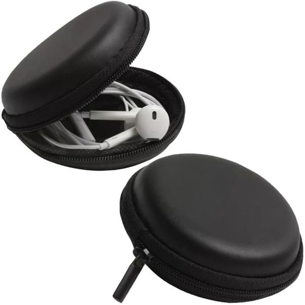Hörlursfodral - Svart - Hård plast - Mjuk foder - Kompakt 8x3 cm