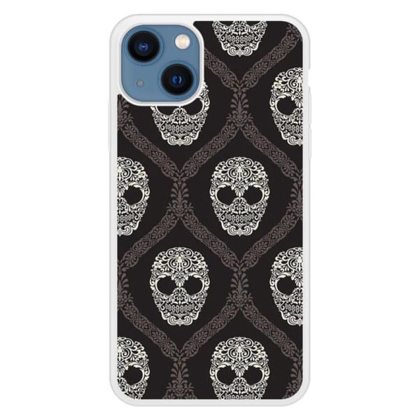 Siliconeförstärkt skal med tryck kompatibel med Apple iPhone 13 Floral skull