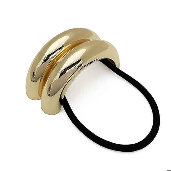Böjd Harmonisk Ring Guld Svart / Guld Hårelastik