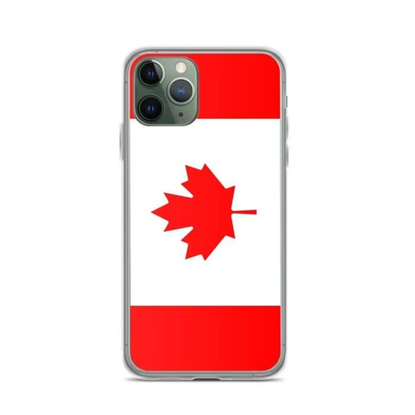 Telefoncase – Kanadas Flagga – Kompatibel med iPhone 11 Pro – Mjuk Fodral – Slitstark och Stötsäker - Silikon - Pixelforma