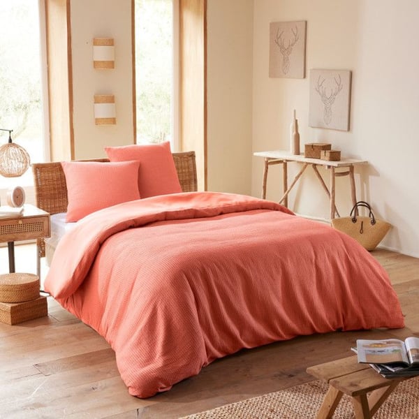 "Honeycomb" påslakanset 260 x 240 för "King Size" dubbelsäng 160 till 180 cm - Blush honeycomb