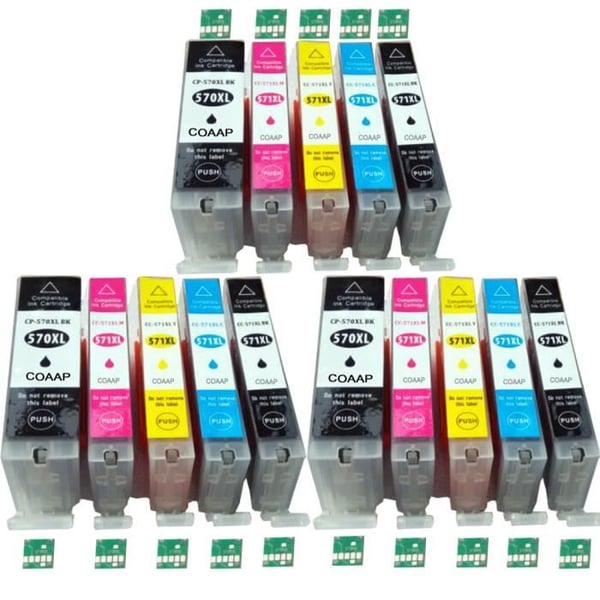 Canon Pixma MG 5750 570XL 571XL bläckpatroner - Pack om 15 - Kompatibel