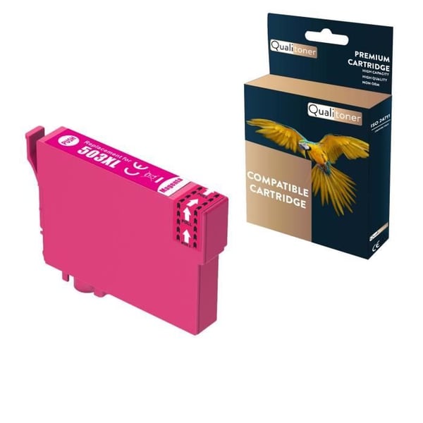 Kassett för EPSON 503XXL 503 XXL Pimenter Kompatibel Magenta x 1 C13T09R34010 - QUALITONER Expression Home XP-5200, Expression Hom