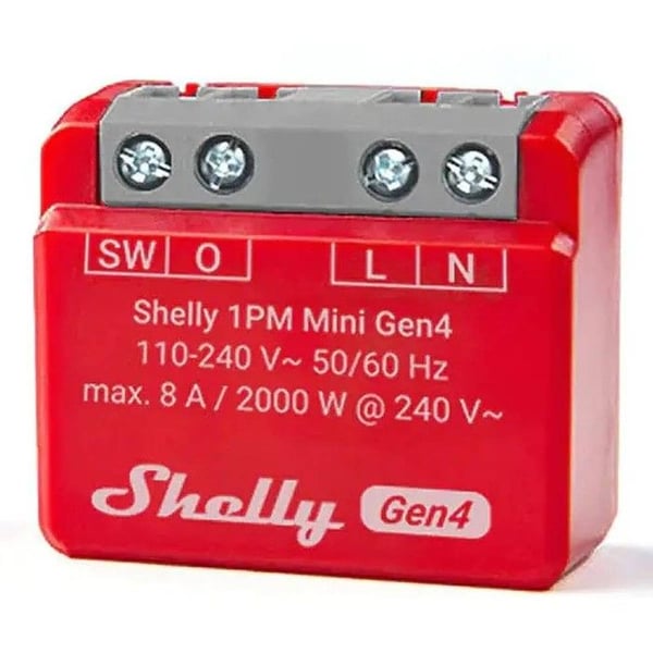 Shelly 1PM Mini Gen4 Rød Automatiseringsmodul