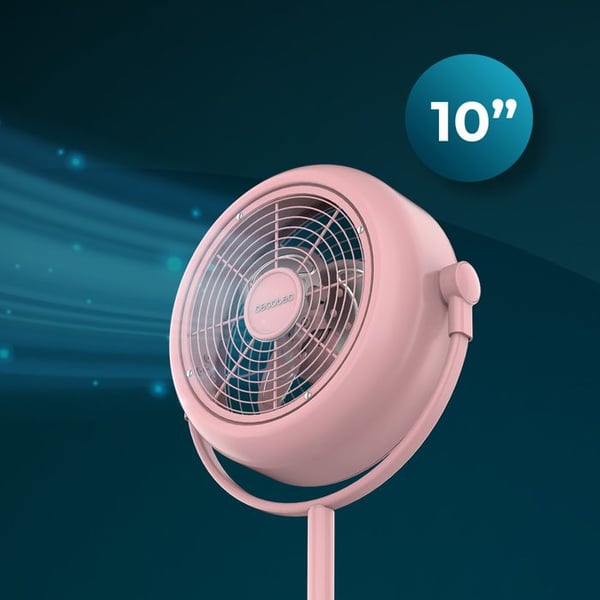 Cecotec - Bordsfläkt EnergySilence 250 ClassicStyle Pink - 25 W, Diameter 25 cm, 3 Blad och Justerbar Höjd