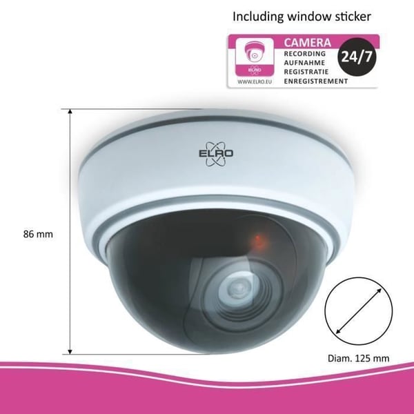 ELRO CDD15F Indoor Dummy Dome Kamera - Blixt - 2 Pack