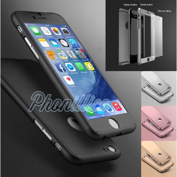 Helsvart härdat glasfilmsskal kompatibelt med iPhone 5 / 5S - Phonillico®