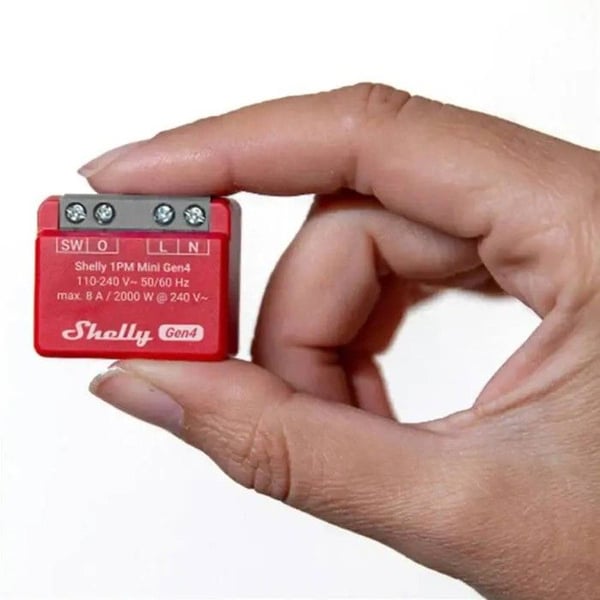 Shelly 1PM Mini Gen4 Rød Automatiseringsmodul
