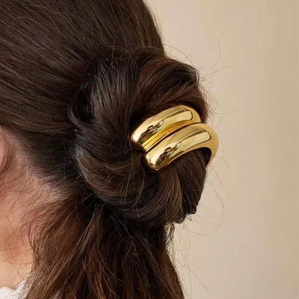 Böjd Harmonisk Ring Guld Svart / Guld Hårelastik