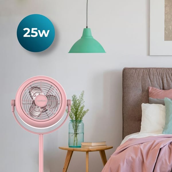 Cecotec - Bordsfläkt EnergySilence 250 ClassicStyle Pink - 25 W, Diameter 25 cm, 3 Blad och Justerbar Höjd
