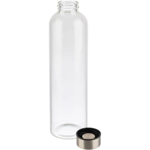 Glasflaska - APS - 0,75 liter - Lock i rostfritt stål 18/8 - Diskmaskinssäker - Transparent