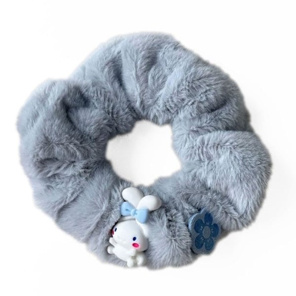 Chouchou - AVIZAR - Klassisk - Falsk päls - Charms Sanrio - Blå Grå Chouchou - AVIZAR - Klassisk - Falsk päls - Charms Sanrio - Blå Grå