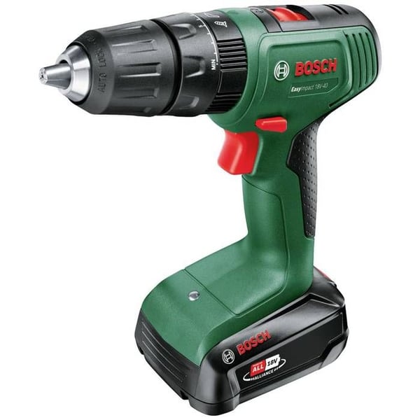 Bosch hem och trädgård 06039D810D 18 V 1,5 Ah Li-Ion sladdlös borrhammare + 2 batterier, + laddare,